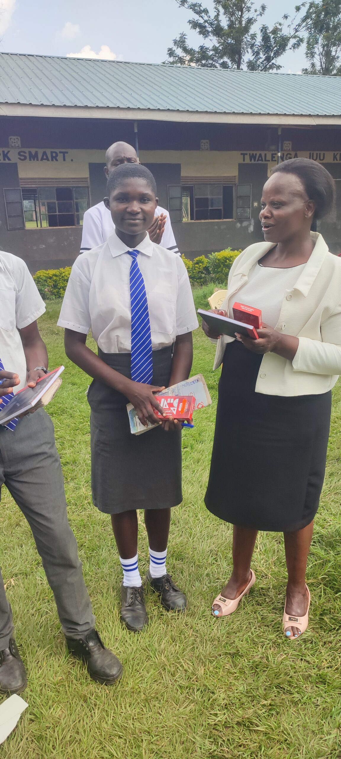 The incoming first female elect Senator kakamega county motivating students with learning materials