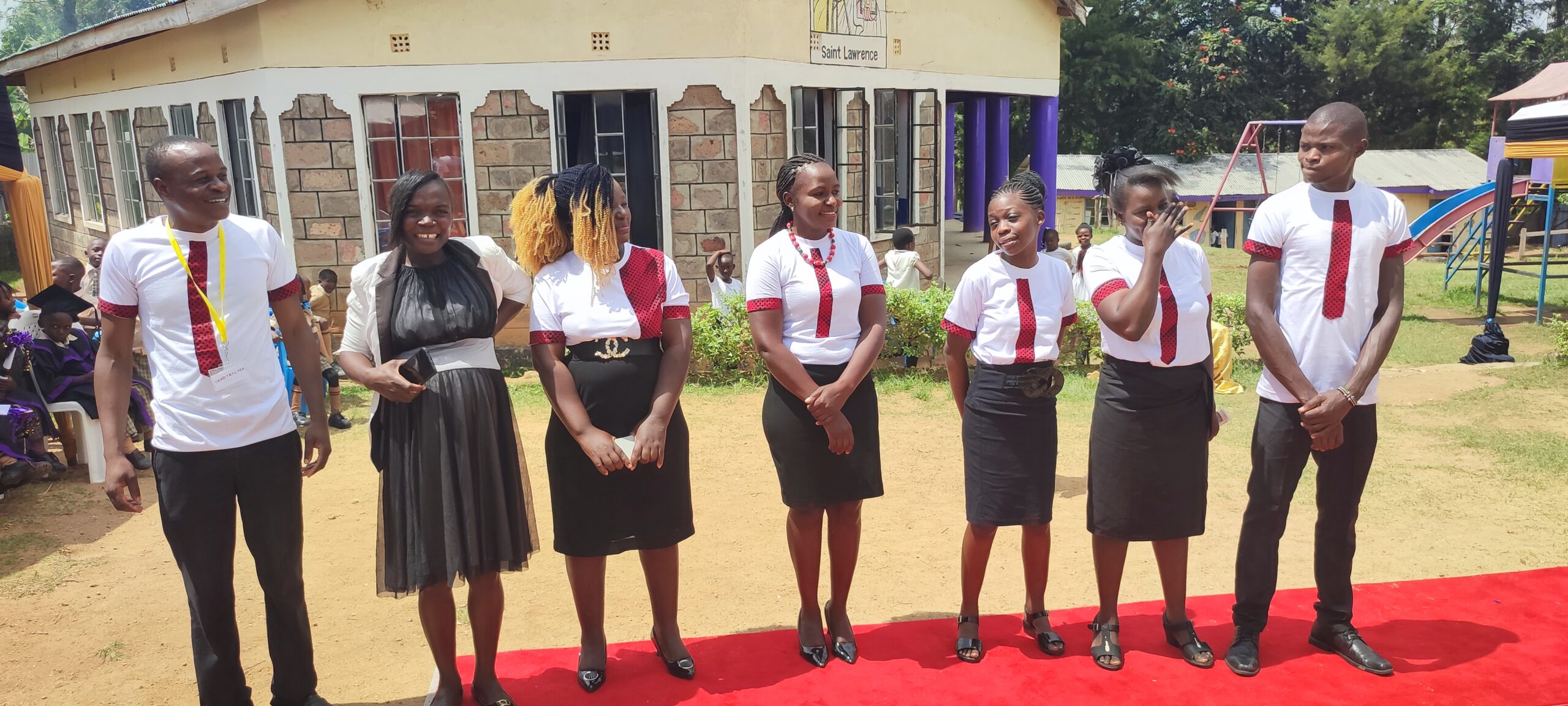 Some of the teachers being introduced before parents and guests.